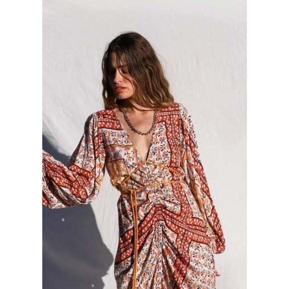 Jen’s Pirate Booty Boho Roma La Perouse Dress in Roma Gold Size Medium - Picture 3 of 13